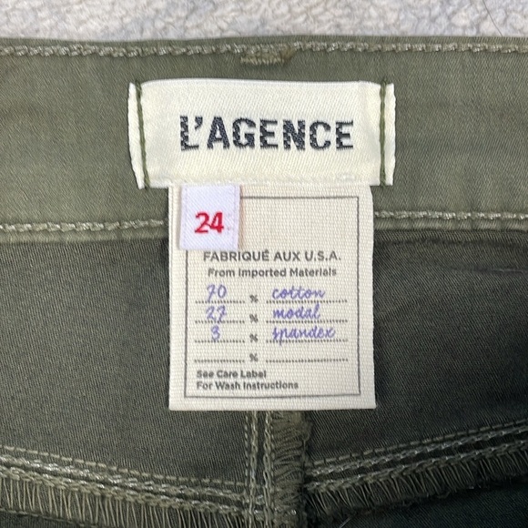 NWT L’Agence Margot Skinny High Rise Jeans Olive Night Green Sz 24 - Picture 7 of 11